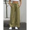Clearlove Womens Linen Wide Leg Pants High Waist Palazzo Tie Knot Flowy Trousers Lounge Pants with Pockets - 4 of 4