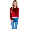 Anna-Kaci Women's Velvet Long Sleeve Top with Puff Shoulders - 2 of 4