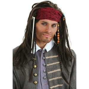 HalloweenCostumes.com One Size Fits Most Men  Authentic Pirate Wig, Brown/Red - 1 of 1