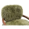 Sapphtopaz Modern Faux Fur Accent Chair with Raked Back & Wooden Arms Upholstered Comfy Bedroom Chair Soft Armchair for Living Room, Bedroom - 4 of 4