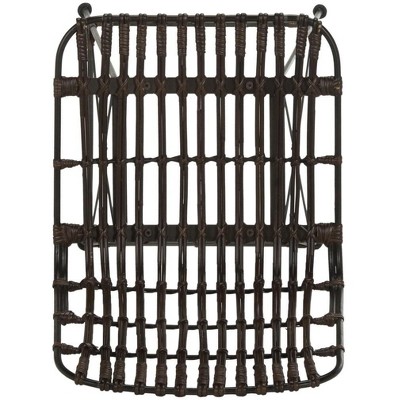 Minerva Brown and Black Wicker Counter Stools, Set of 2