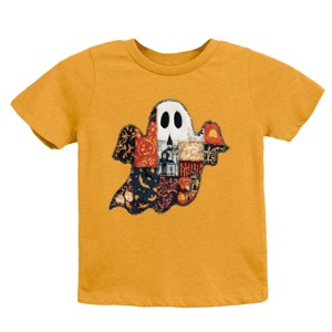 Patchwork Ghost Printed - Youth Short Sleeve Graphic T-Shirt and Toddler Short Sleeve Graphic T-Shirt - 1 of 3