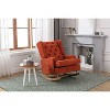 Rocking Accent Chair, Tufted Upholstered Luxury Wingback for Nursery, Living Room - 3 of 4