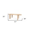 HomeRoots 91" Light Brown Wood Oval Dining Table - 3 of 4