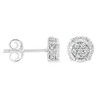 Haus of Brilliance Silver 1/3 cttw Round-cut Diamond Floral Stud Earring - 2 of 4