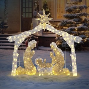 VINGLI 6ft Lighted Outdoor Nativity Scene, Christmas Holy Family Yard Decoration w/ 190 LED Lights, Stakes, Zip Ties - 1 of 4