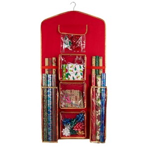 Holiday Hanging Gift Wrap Organizer with 4 Front Pockets - Simplify - 1 of 4