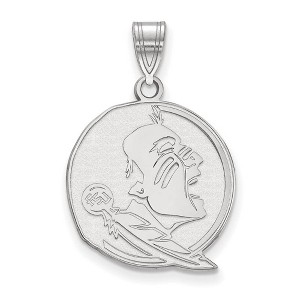 Black Bow Jewelry 10k White Gold Florida State Seminoles NCAA Large Pendant - 1 of 3