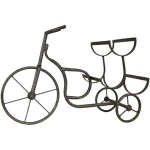 LIVEVIE Classic Vintage Bike Delivery Style Wine Rack Freestanding Wine Holder for 3 Bottles - Countertop Tabletop Wine Organizer - 1 of 4