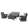 Gymojoy 7 Pieces Outdoor Sofa with Swivel Chairs Ottoman, Coffee Table, Patio Furniture Set - 2 of 4