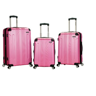 rockland sonic 3pc abs luggage set