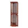 Ridstar 69.75 in. H Corner Curio Cabinet with Adjustable Tempered Glass Shelves For Entryway, Living Room & Bedroom-Brown - 4 of 4