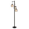 3 Head Bronze Floor Lamp with Ivory Fabric & Metal Mesh Shades - StyleCraft: Adjustable, UL Listed, Steel Body - 2 of 4