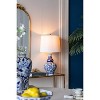 D14x27.6" Blue and White Round Ceramic Vase Lamp - 2 of 4