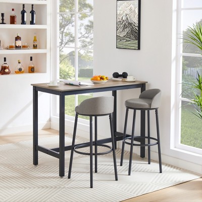 29 3 Bar Stool Set Of 2 With Backrest And Footrest Gray Black   GUEST Fdd7c2b2 64f3 46c1 B6c5 0a00a2f3d723