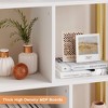4-Tier Bookcase with 3 Drawers & Door, 62" Metal Frame Display Storage Cabinet for Office, Living Room, White & Gold - 4 of 4