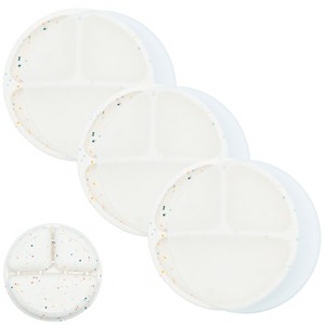 WeeSprout Baby Plates with Lids, Food Grade Silicone Divided Plates for Kids - 3 Pack - 1 of 4