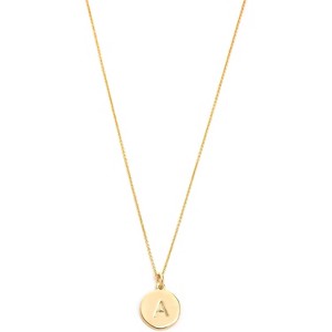 Gold Initial Pendant Necklace, Personalized Letter Jewelry Gold A-One Size - 1 of 4