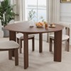 PexFix 52" x 52" Walnut Solid Wood Farmhouse Dining Table Round Wood Top for Modern Dining Rooms & Family Gatherings - 3 of 4