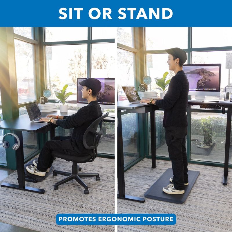 Mount-It! Large Electric Height Adjustable Desk for Corners, Automatic Standing Desk with Smooth Ergonomic Height Adjustment from 28.3" to 46.5", 3 of 9