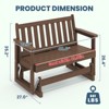 HYLEORY Outdoor Glider Rocking Chair,2 Person Bench Swings for Outside,HDPE All-Weather Resistant 2-Person Loveseat, Patio Glider for Garden Porch - 2 of 4