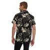 Super Triple Goose Men’s Short Sleeve Linen-Look Resort Shirt – Lightweight Button-Down Camp Shirt with Tropical Prints - 2 of 4