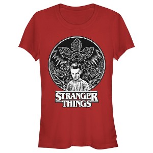 Juniors Womens Stranger Things Eleven Glowering Flower T-Shirt - 1 of 3