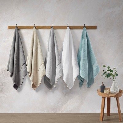 6Pcs 100% Cotton Solid Color High Density Bath Towel Set, Heavyweight Ultra Soft Touch Absorbent Bath Towel
