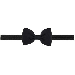 MyKids-Usa Newborn Baby 2 pcs. Small Size Bow Patched Pattern Solid Color Elastic Headband - 1 of 4