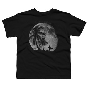 Boy's Design By Humans Summer Night Surfing Silhouette By Darrenraya T-Shirt - 1 of 2