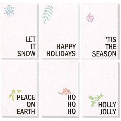 48-Pack Merry Christmas Greeting Cards Bulk Box Set - Xmas Holiday Greeting Cards with Minimalistic Design, Envelopes Included, 4 x 6 inches