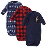 Hudson Baby Infant Boy Fleece Gowns, Forest Moose