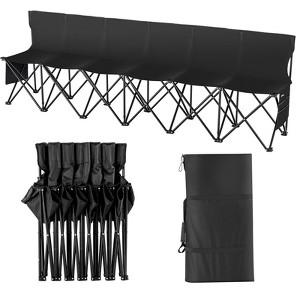 VEVOR Portable Folding Bench, 6 Seats Foldable Sideline Bench, Outdoor Camping Bench Chair with Carry Bag & Backrest - 1 of 4