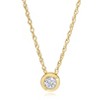 Pompeii3 3/8ct Lab Created Bezel Solitaire Diamond Pendant 14k Yellow Gold Necklace - 2 of 4