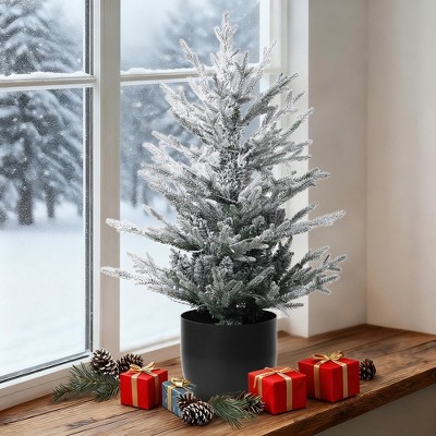 3 Ft Pre-Lit Christmas Tree, Artificial Christmas Trees with Lighting, Xmas Trees with Lights