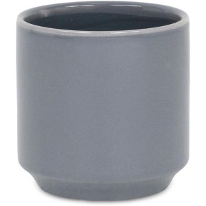 Cheung's Elegora Straight Side Solid Color Ceramic Pot - Small - Gray - 1 of 2