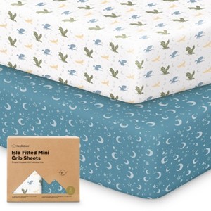 KeaBabies 2-Pack Isla Mini Crib Sheets, Pack and Play Sheets Fitted, Pack N Play Sheets, Fitted Crib Sheet - 1 of 4