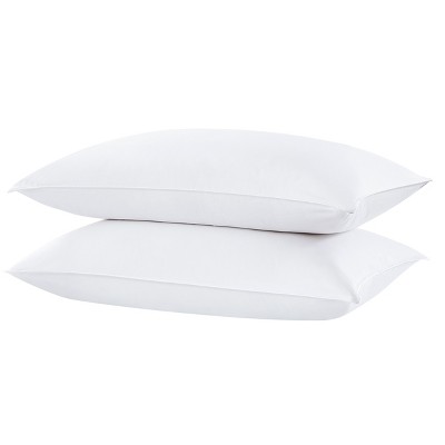 Jumbo Hypoallergenic White Duck Feather Pillow Twin Pack