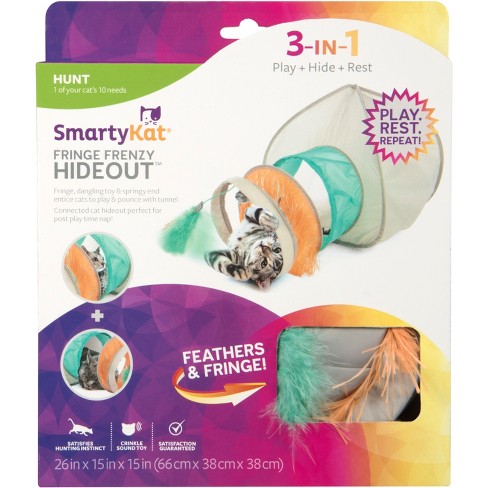 Smartykat Fringe Frenzy Hideout Cat Tunnel Target