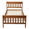 Wood Platform Bed Twin Bed Frame Panel Bed Mattress Foundation Sleigh Bed with Headboard Footboard and Wood Slat Support - 3 of 4