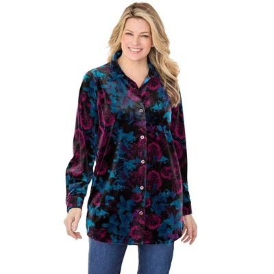 Woman Within Velour Shirt