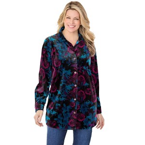 Woman Within Velour Shirt - 1 of 4