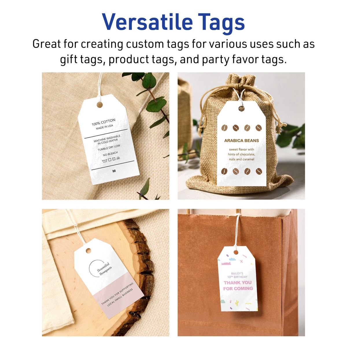 2" x 3-1/2" Rectangular Banner, Glossy White Printable Tags - thumbnail 3