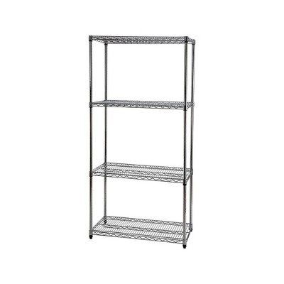 Staples Wire Shelving 4 Shelves 72" x 36" x 18" Chrome 307316