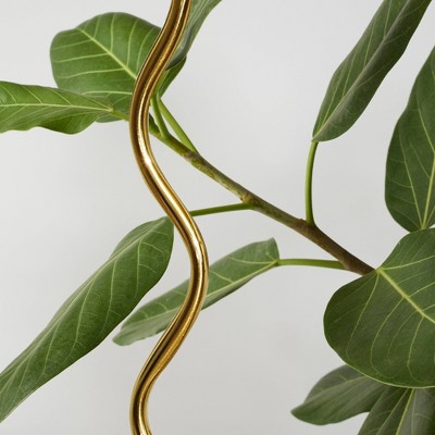 Squiggle Brass 62" Floor Lamp with Ivory Empire Shade
