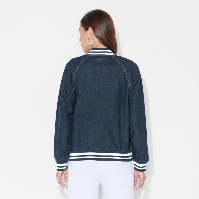 Women's Denim Varsity Jacket - Wild Fable