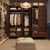 72" Wood Wardrobe Closet - 4-Door Armoire with Hanging Rod & Shelves for Bedroom Storage - 3 of 4