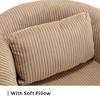 Okak Mid-Century Modern Barrel Accent Chair,Plush Armchair with Wooden Legs and Throw Pillow for Living Room,Office - 4 of 4