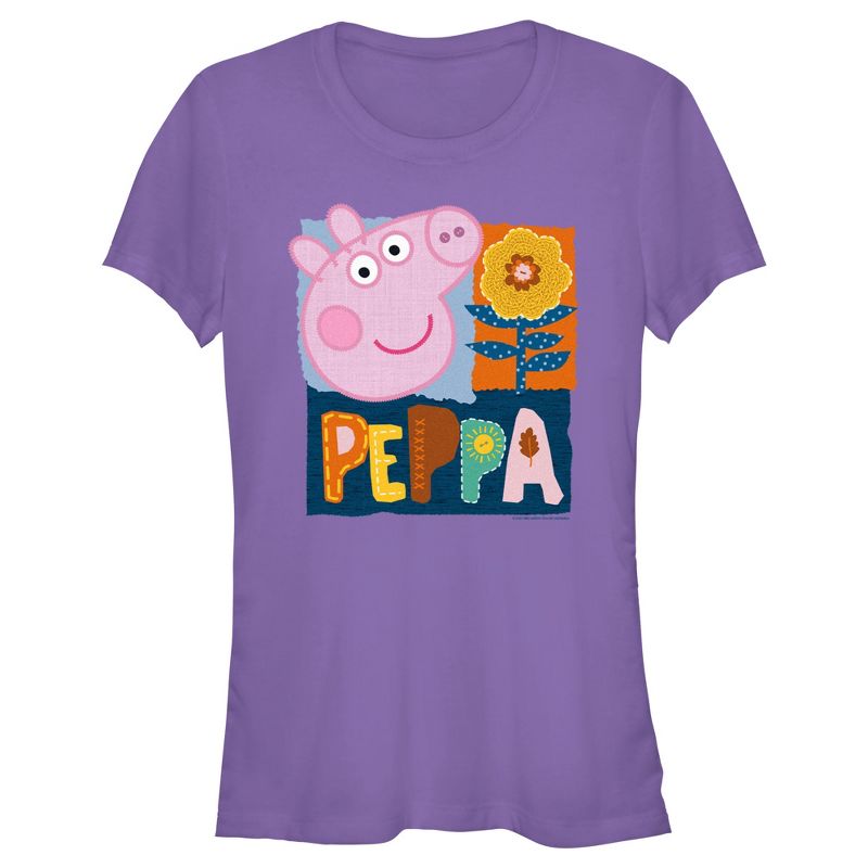 Junior's Women Peppa Pig Spring Portrait T-Shirt, 1 of 5