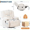 TackView Massage Recliner Chair with Heat & Vibration, 360° Swivel Rocker with Cup Holders & Side Pockets, Chenille Fabric for Living Room - 3 of 4